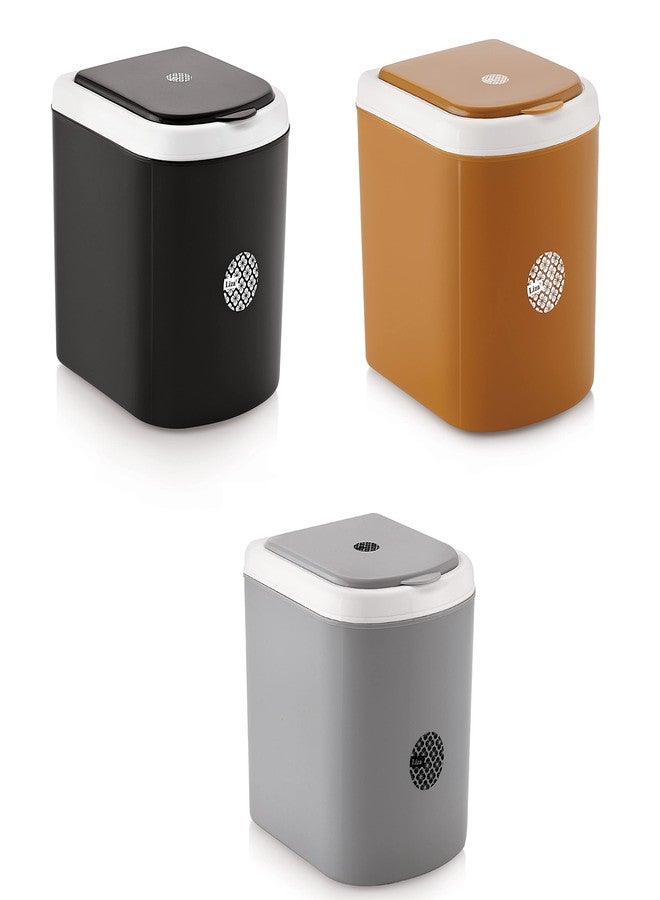 نابيا مجموعة نابيا المكونة من 3 قطع من صناديق النفايات الصغيرة للتخلص من القمامة، مناسبة للسيارة والمكتب والمنزل (متعددة الألوان) - Image 1